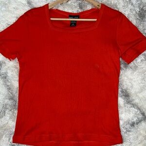 New York & Co. Women’s Orange/Red Short Sleeve Top